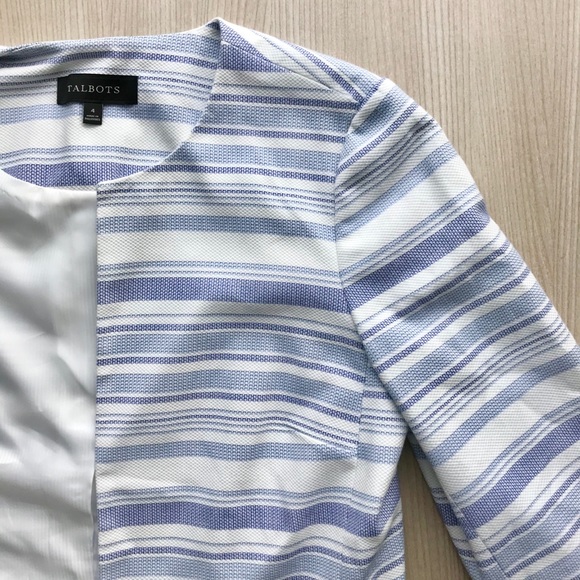 Talbots Blue Vertical Striped Blazer - Picture 1 of 9